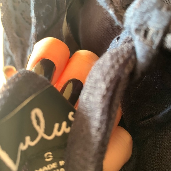 LULUS NAVY BLUE LACE MIDI DRESS - Picture 6 of 6